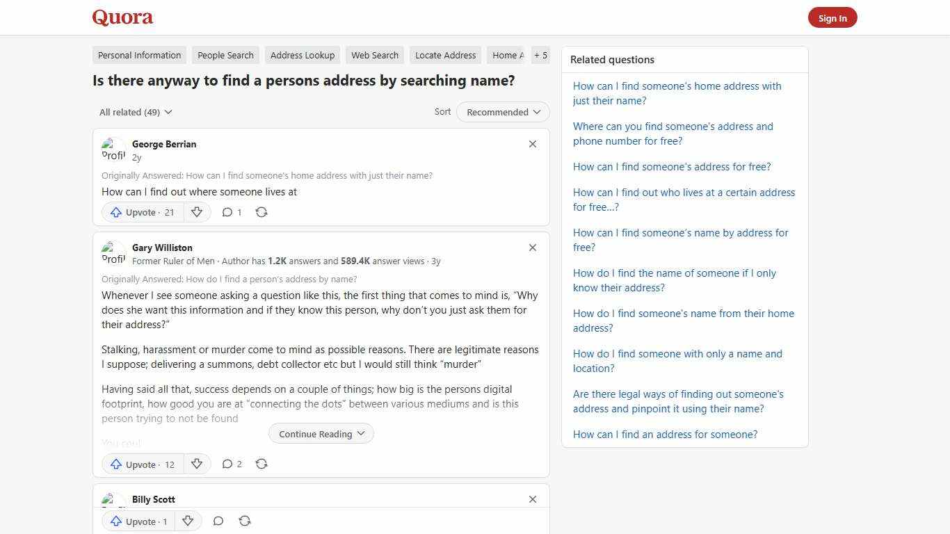 Is there anyway to find a persons address by searching name? - Quora